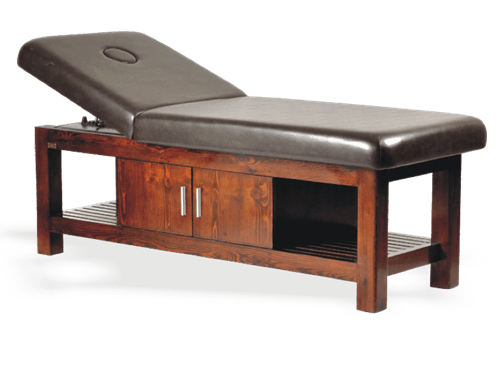 Ahşap masaj masası baş kısmı delikli, kapaklı model