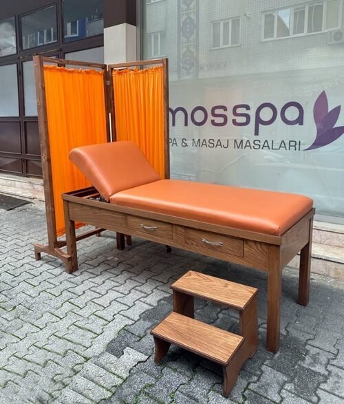 Ahşap Hasta Muayene Sedyesi Basamak Paravan