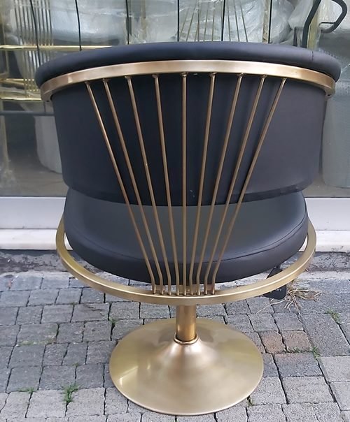 Eskitme Renk Kaplama Metal Koltuk Deri Döşeme Amortisörlü Sandalye Modelimiz Bodrum Mos 21154