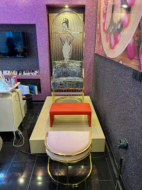 Gold Metal Kafes Pelüş Kaplama Pedikür Seti