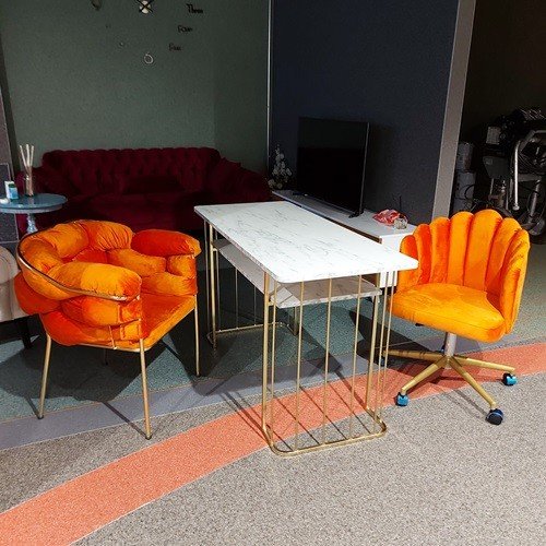 gold metal manikür tırnak çalışma masası takımı