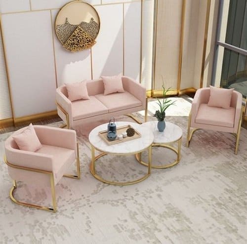 Mosspa Gold Metal Kaplama Çay, Balkon, Kafe, Müşteri Bekleme Seti