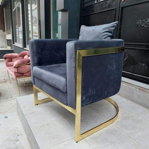 Güzellik Merkezi Gold Metal Kaplama Berjer Koltuk 