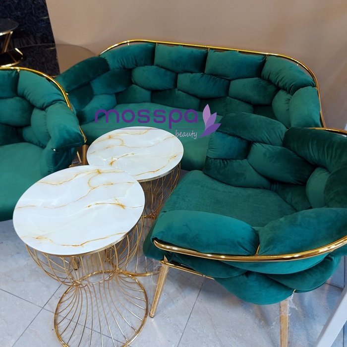Gold metal balon tipi çay bekleme seti ve sehpa