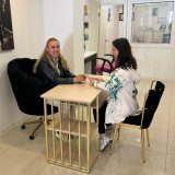 Gold Metal Manikür Masası ve Protez Tırnak Çalışma Koltuk Grubu