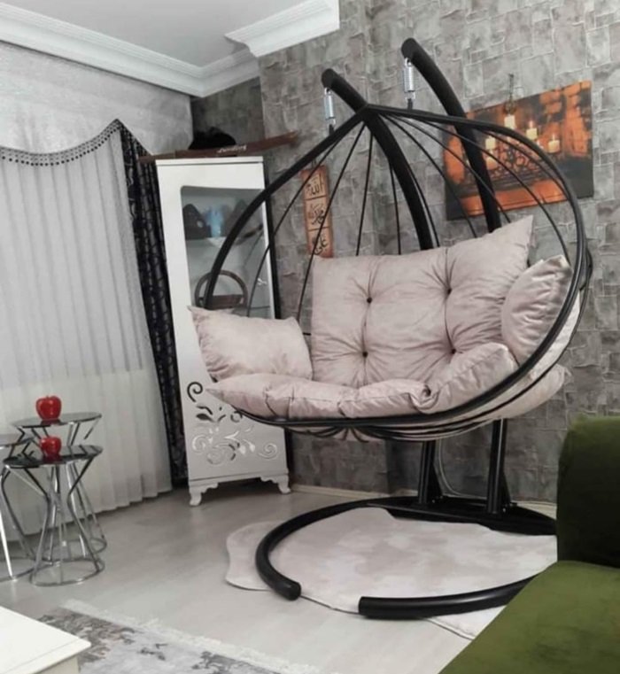 İki kişilik bahçe ve balkon armut salıncağı 
