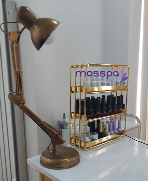 3 Bölmeli Gold Kaplama Oje Rafı