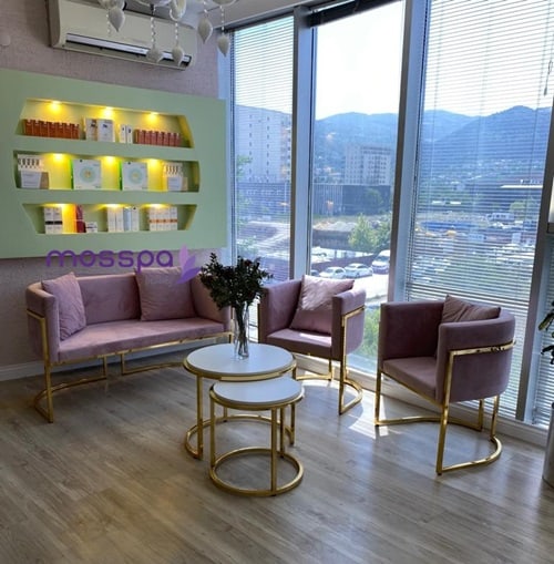 Güzellik Salonu Mobilyaları İstanbul Gold Kaplama Çay Seti