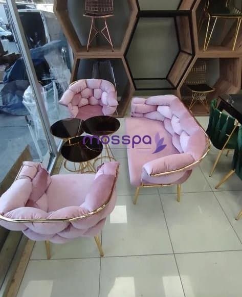 Balon çay ve cafe seti pembe