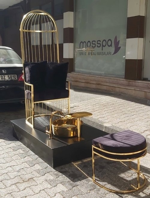 Kral Kafes Gold Pedikür Seti İmalat Satış Noktası Mosspa Beauty Platform, Gold Lavabo, Gold Batarya, Gold Uzman Pufu, Gold Ayak Dayanağı, Gold Kral Kafes Koltuk