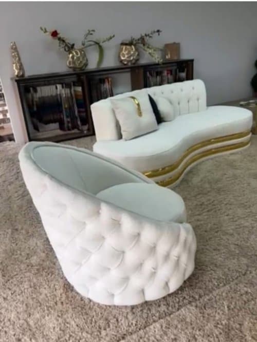 Kapitone gold güzellik merkezi koltuk takımı imalatı 3 + 3 + 1