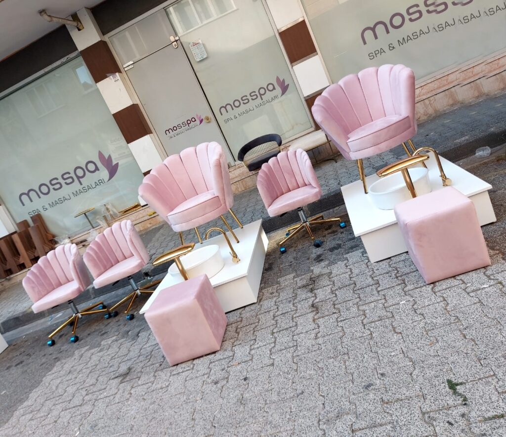 Pedikür Platform Koltuk Spa Lavabo Puf Ayak Dayama Aparatları 