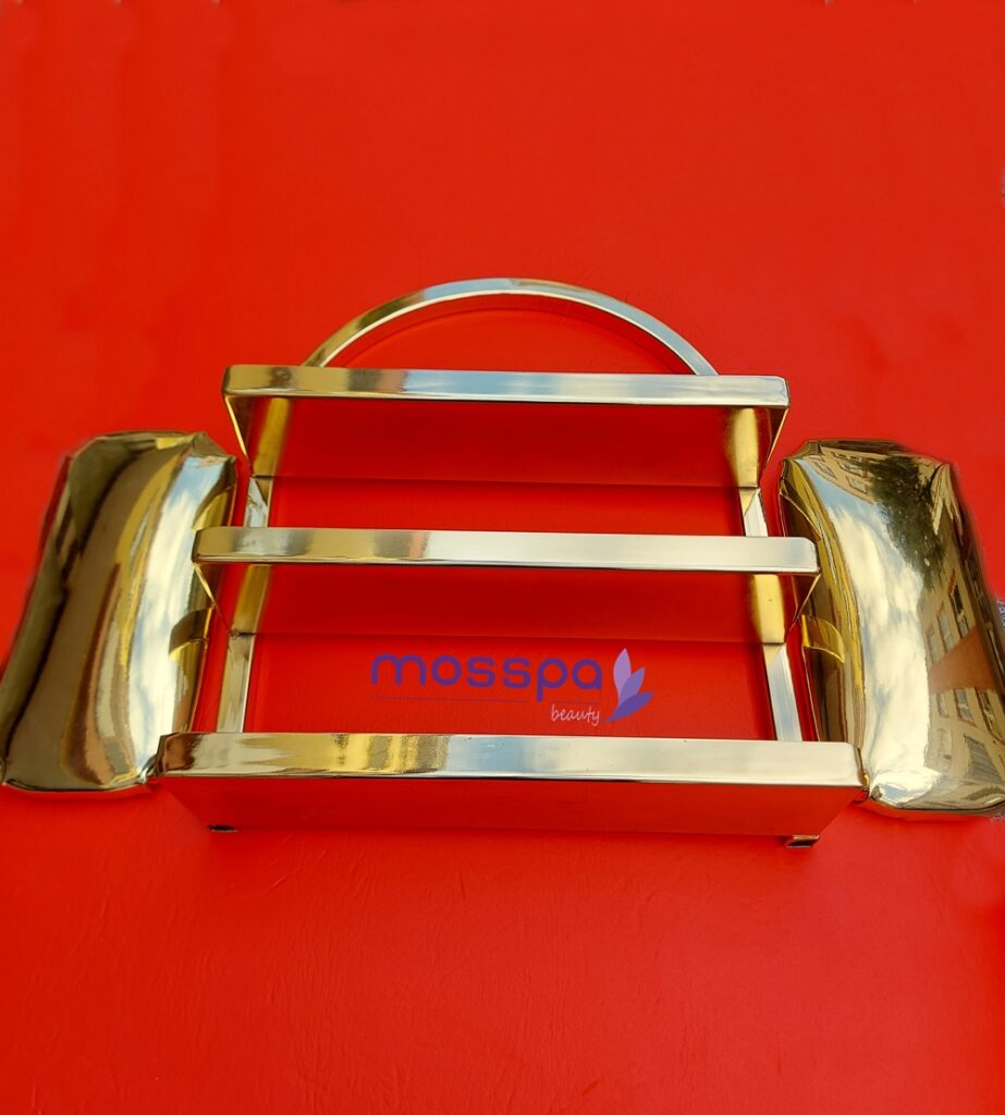 Manikür Masa Üstü Gold ve Pembe Renk Oje Rafı 