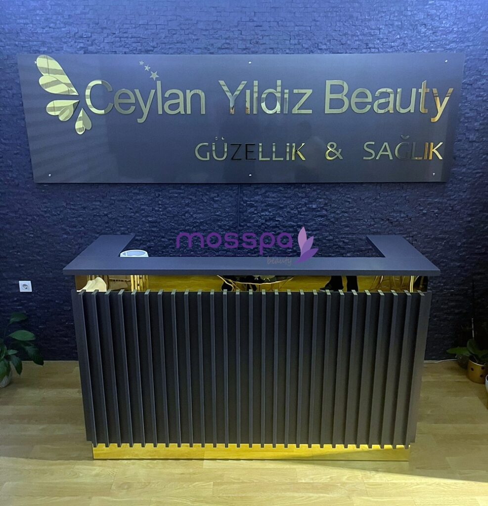 Güzellik Salonu Müşteri Karşılama Bankosu Modelleri Mosspa
