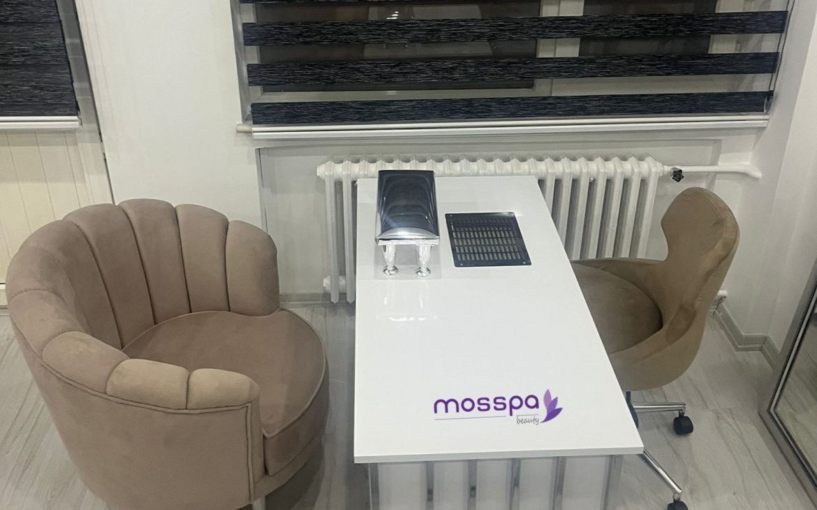 Krom Manikür Masası Toz Çekme Makinesi Mosspa Beauty