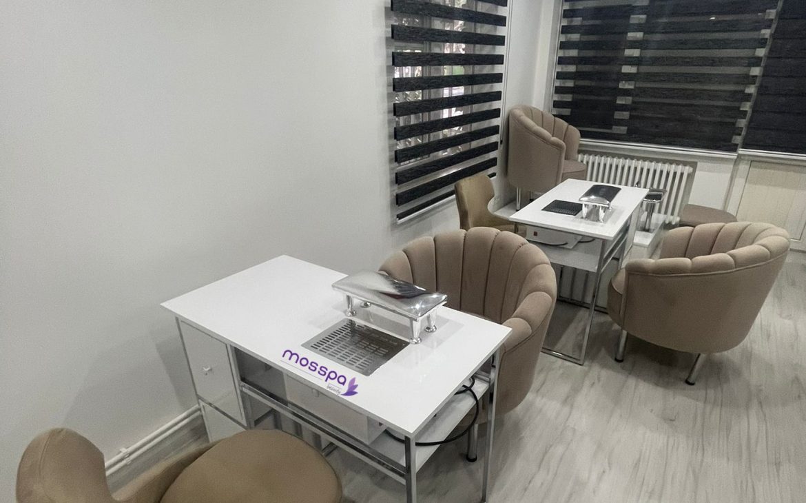 Krom Manikür Masası Toz Çekme Cihazı Mosspa Beauty