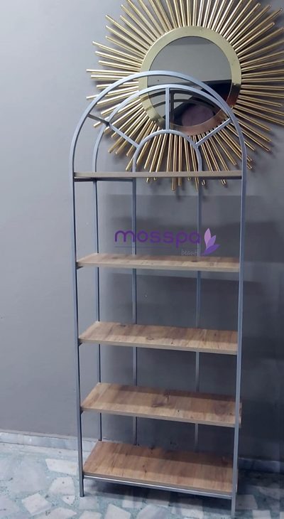 Antrasit güzellik salonu kozmetik malzeme rafı