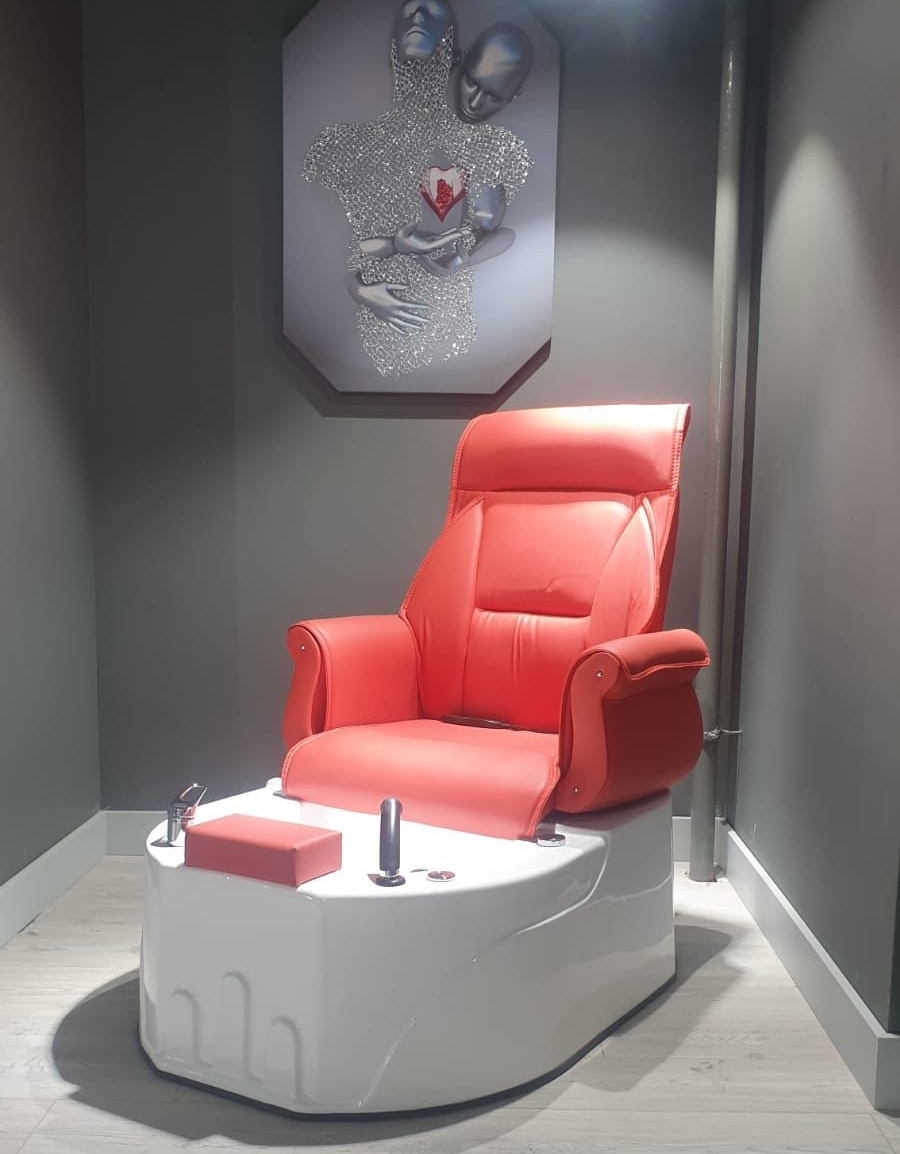 Spa pedicure foot and nail care chair