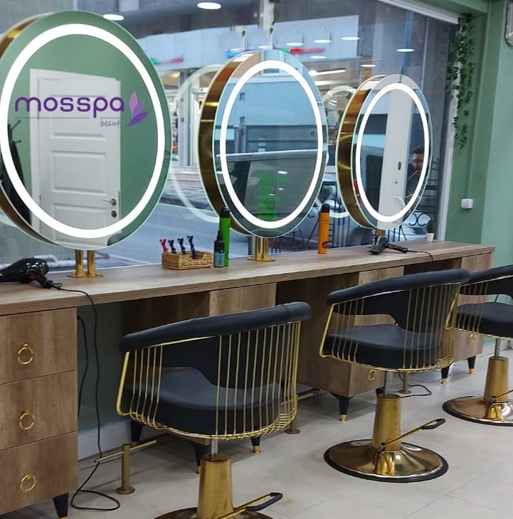 Güzellik Salonu Mobilyaları İstanbul ledli ayna ve makyaj tezgahı 