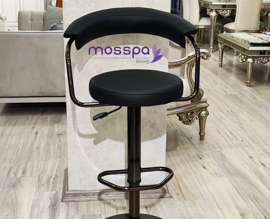 360 Derece Dönebilen Yükseklik Ayarlı Amortisörlü Bar Sandalyesi Mor Renk Kaplama